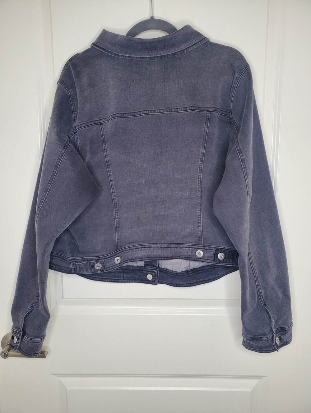 Anthropologie Pilcro And The Letterpress Black Classic Button Front Denim Jacket - Picture 6 of 9